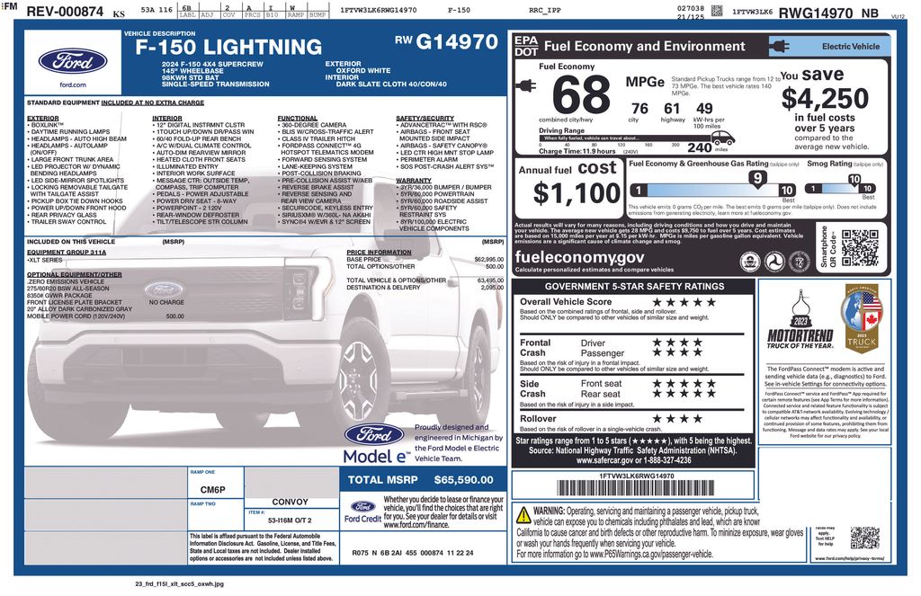 ford f-150 lightning 2024 1FTVW3LK6RWG14970 image ford f-150 lightning 2024 1FTVW3LK6RWG14970 image